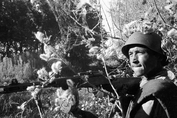 Combatente Toili Atadzhanov em combate nos arredores de Stalingrado, 1942 - Sputnik Brasil
