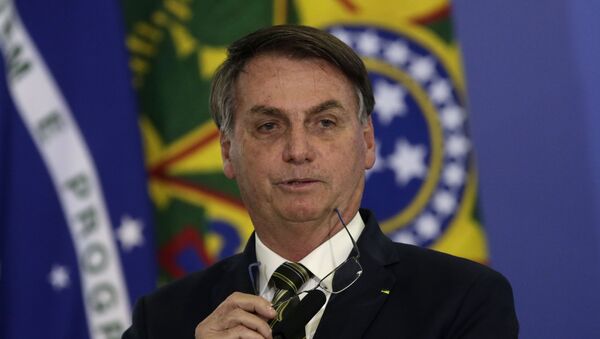Presidente Jair Bolsonaro durante a posse do ministro da Justiça, André Mendonça, em Brasília - Sputnik Brasil