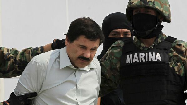 Joaquín Guzmán, “El Chapo”, quando foi preso em fevereiro de 2014. - Sputnik Brasil