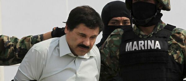 Joaquín Guzmán, “El Chapo”, quando foi preso em fevereiro de 2014. Joaquín Guzmán, “El Chapo”, quando foi preso em fevereiro de 2014. - Sputnik Brasil