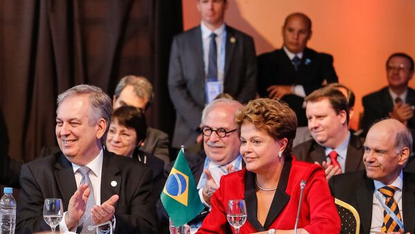 Presidenta Dilma Rousseff durante cerimônia de Abertura da XLVII Cúpula do Mercosul e Estados Associados, realizada na Argentina em dezembro de 2014 - Sputnik Brasil
