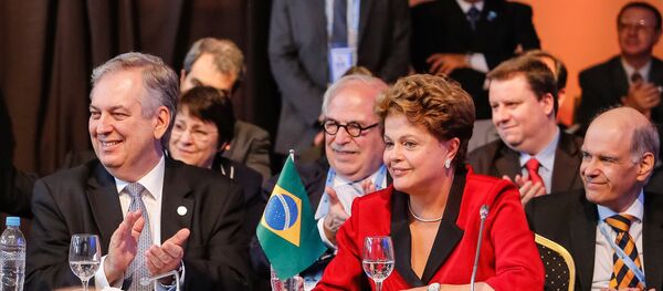 Presidenta Dilma Rousseff durante cerimônia de Abertura da XLVII Cúpula do Mercosul e Estados Associados, realizada na Argentina em dezembro de 2014 - Sputnik Brasil