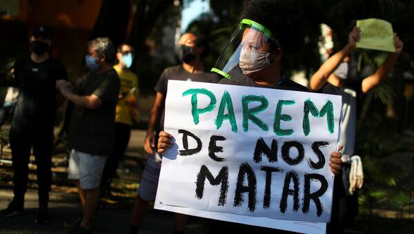 Protesto contra a violência policial e o racismo no Rio de Janeiro - Sputnik Brasil