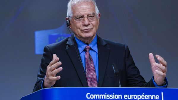 Chefe de política externa da União Europeia (UE), Josep Borrell, durante coletiva de imprensa em Bruxelas - Sputnik Brasil
