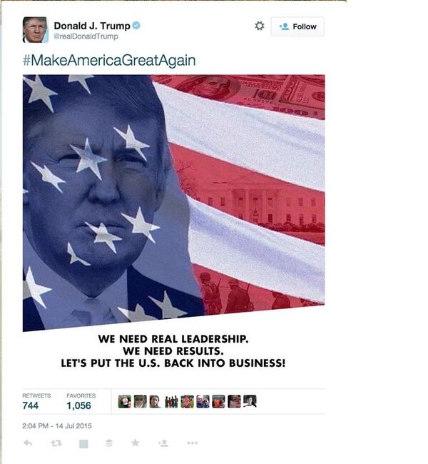 Screenshot do anúncio de Trump: Precisamos de uma verdadeira liderança. Precisamos de resultados. - Sputnik Brasil