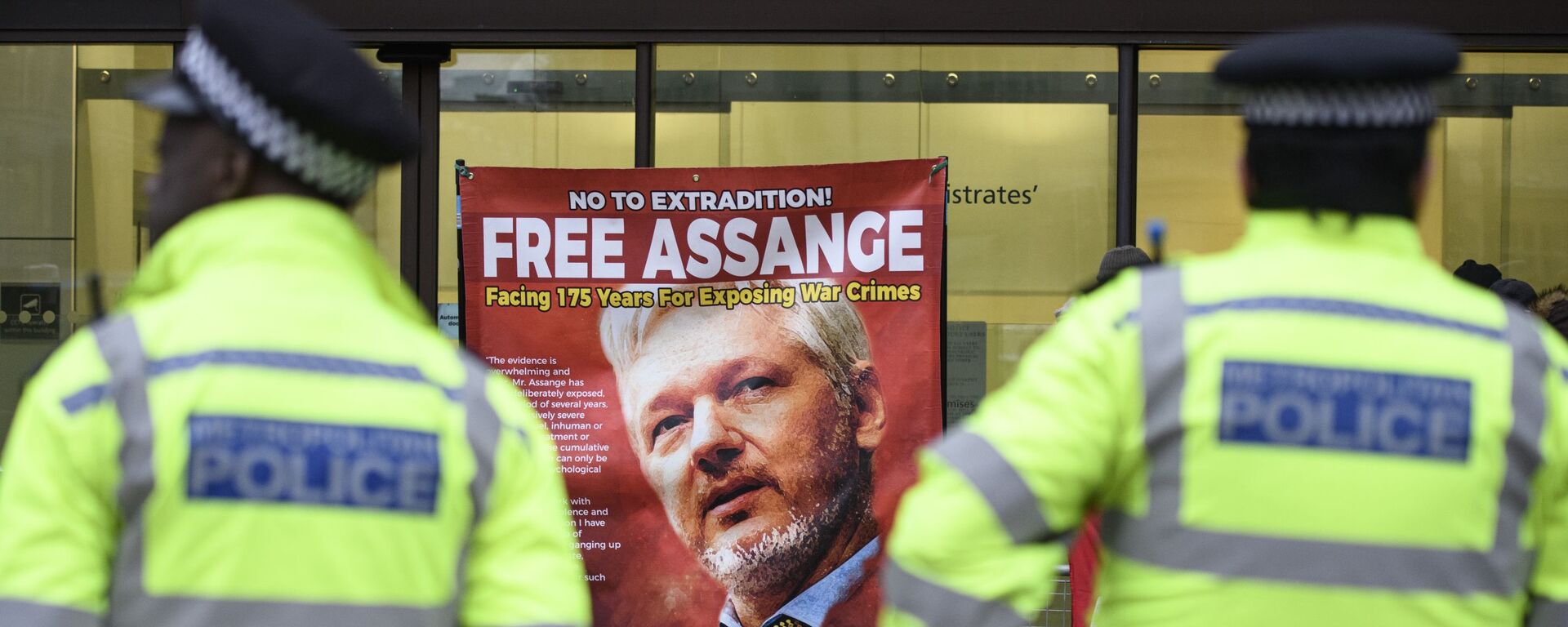 Ato contra a extradição de Julian Assange em Londres - Sputnik Brasil, 1920, 25.06.2024