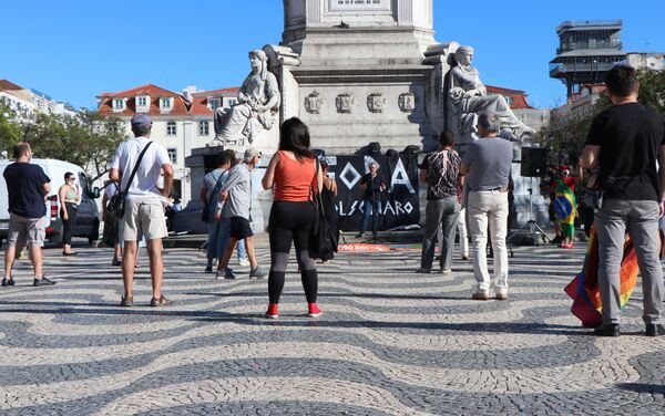 Manifestação em Lisboa, Portugal, contra o governo de Jair Bolsonaro. - Sputnik Brasil