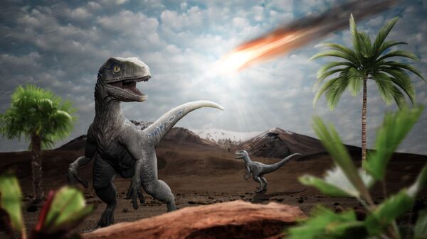 Impressão artística do fim dos dinossauros - Sputnik Brasil