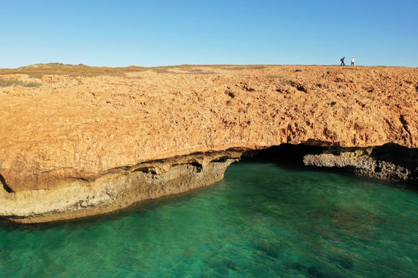 Vista da área onde os artefatos subaquáticos de mais de sete mil anos foram encontrados, no fundo do mar da costa australiana
 - Sputnik Brasil