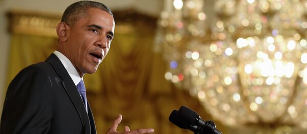 Barack Obama respondeu a perguntas sobre o acordo com o Irã em coletiva de imprensa realizada na Casa Branca nesta quarta-feira (15) - Sputnik Brasil