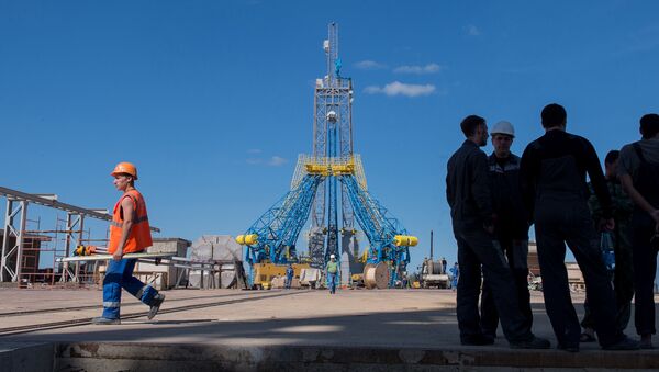Uma foto tirada no dia 14 de julho de 2015 que mostra uma vista geral da plataforma de lançamento no cosmódromo Vostochny, que está em construção, na região de Amur no Extremo Oriente da Rússia. - Sputnik Brasil