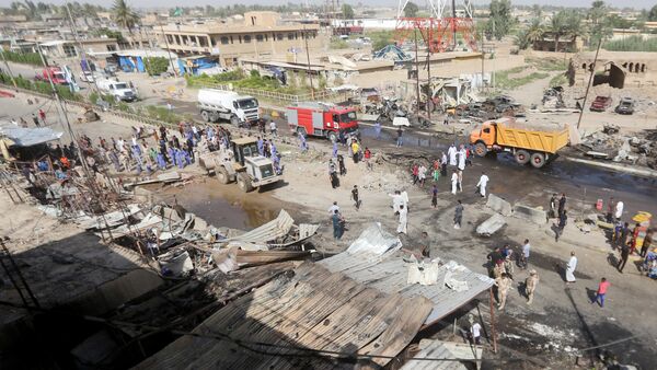 A cidade iraquiana de Khan Bani Saad após o ataque com carro-bomba da última sexta-feira (18) - Sputnik Brasil