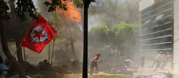 Local do atentado em Suruc, perto da fronteira com a Síria - Sputnik Brasil