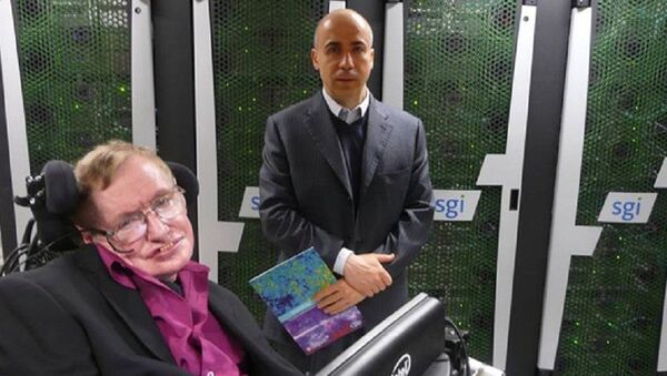 Stephen Hawking e Yuri Milner - Sputnik Brasil