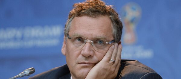 Jerôme Valcke, secretário-geral da FIFA, em São Petersburgo, na véspera do sorteio das eliminatórias para a Copa do Mundo de 2018. - Sputnik Brasil