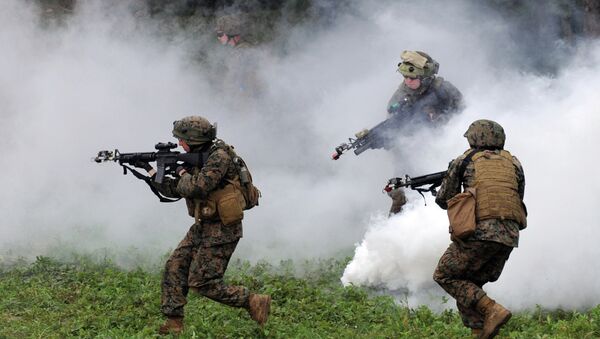 US servicemen take part in a military drill in Yavoriv polygon, Lviv district, western Ukraine, on July 24, 2015. - Sputnik Brasil