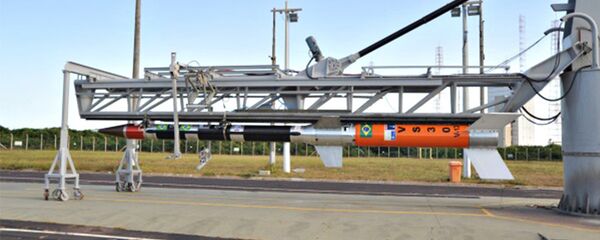 Base de Alcântara, no Maranhão. Lançamento do primeiro foguete nacional com motor movido a etanol e oxigênio líquido, em setembro de 2014 - Sputnik Brasil