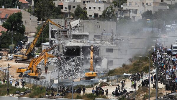 Demolição de construções irregulares em Beit El, na Cisjordânia - Sputnik Brasil