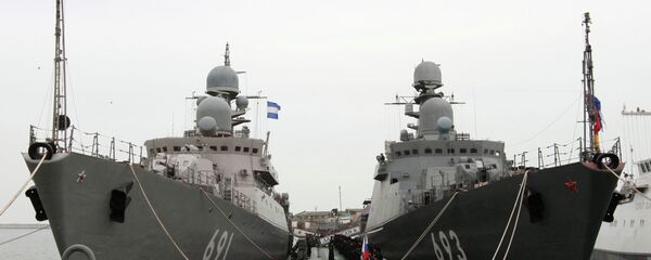 Navios em seviço na Flotilha Russa do Mar Cáspio. - Sputnik Brasil