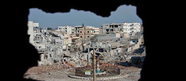 Área controlada pelo Estado Islâmico em Kobani, na Síria Área controlada pelo Estado Islâmico em Kobani, na Síria - Sputnik Brasil