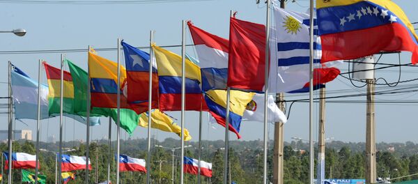 Bandeiras dos países do Mercosul Bandeiras dos países do Mercosul - Sputnik Brasil