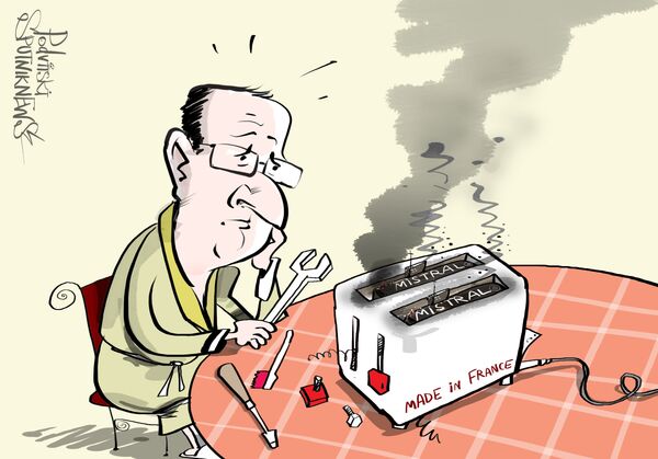 François Hollande e Mistral François Hollande e Mistral - Sputnik Brasil