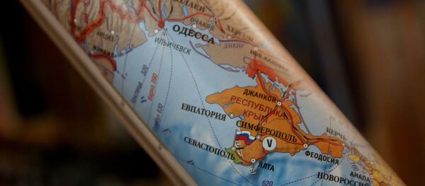 Mapa político mostrando Crimeia como parte da Federação Rússa - Sputnik Brasil