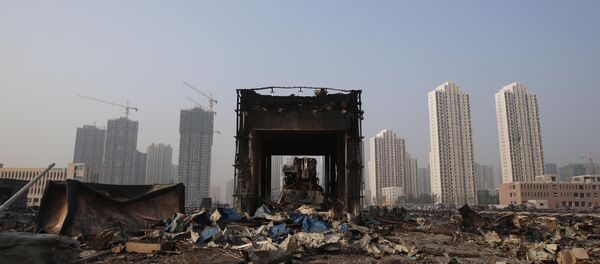 A zona do sinistro em Tianjin - Sputnik Brasil