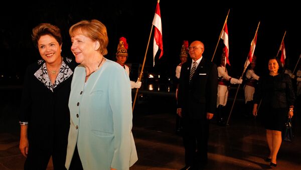 Presidenta Dilma Rousseff durante jantar de trabalho com a Chanceler da Alemanha, Angela Merkel - Sputnik Brasil