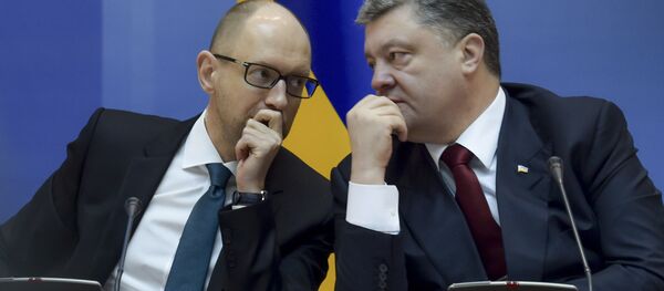 Pyotr Poroshenko e Arseni Yatsenyuk - Sputnik Brasil