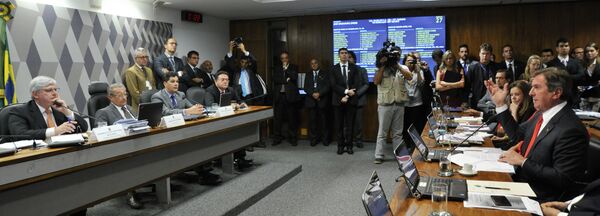 Comissão de Constituição, Justiça e Cidadania (CCJ) realiza audiência pública interativa para sabatina de Rodrigo Janot Monteiro de Barros, indicado para ser reconduzido ao cargo de procurador-geral da República (PGR) Comissão de Constituição, Justiça e Cidadania (CCJ) realiza audiência pública interativa para sabatina de Rodrigo Janot Monteiro de Barros, indicado para ser reconduzido ao cargo de procurador-geral da República (PGR) - Sputnik Brasil