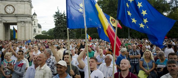 Protestos na Moldávia, 6 de setembro de 2015 - Sputnik Brasil