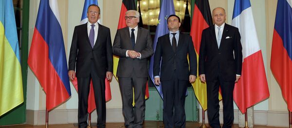 Ministros das Relações Exteriores do quarteto de Normandia - Sputnik Brasil