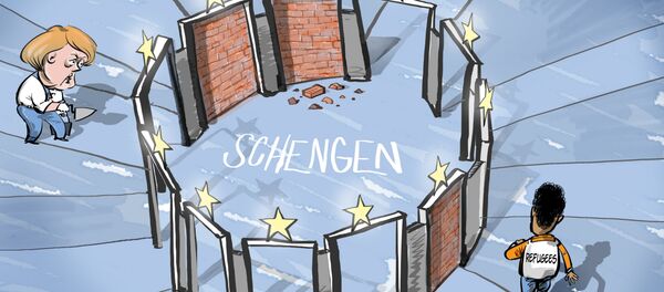 Merkel e chefes dos outros países europeus reintroduzem controle fronteiriço dentro de Schengen - Sputnik Brasil