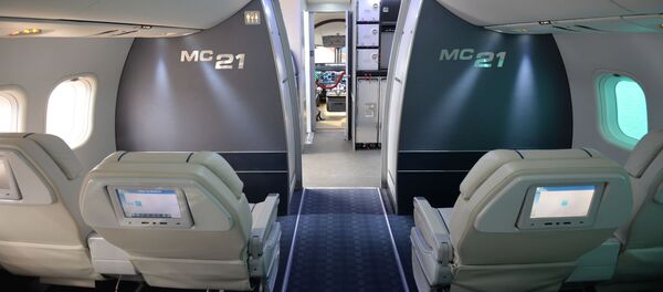 Dentro do avião MS-21 Irkut. - Sputnik Brasil