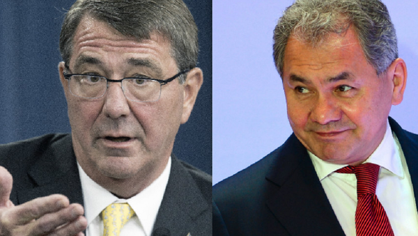 Ashton Carter e Sergei Shoigu - Sputnik Brasil