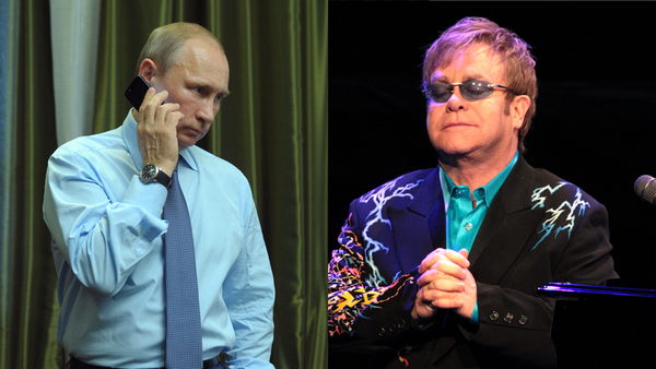 Vladimir Putin e Elton John - Sputnik Brasil