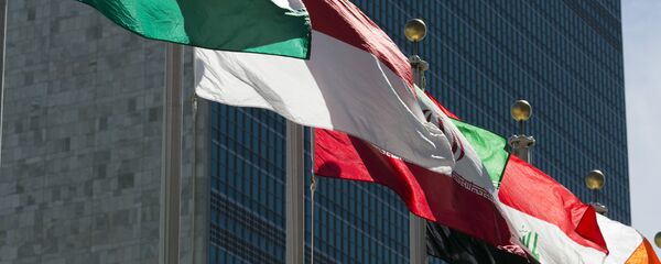 Bandeiras na sede das Nações Unidas, em Nova York - Sputnik Brasil