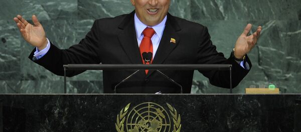 Presidente da Venezuela Hugo Chávez na Assembleia Geral da ONU em 2009 - Sputnik Brasil