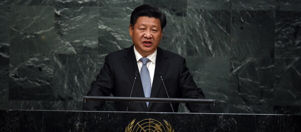 Presidente chinês Xi Jinping faz discurso na 70 sessão da Assembleia Geral da ONU, 28 de setembro de 2015 - Sputnik Brasil