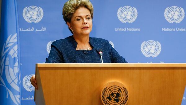 Presidenta Dilma Rousseff durante coletiva de imprensa na ONU - Sputnik Brasil