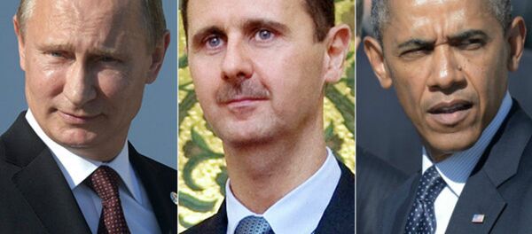 Vladimir Putin, Bashar Assad, Barack Obama - Sputnik Brasil
