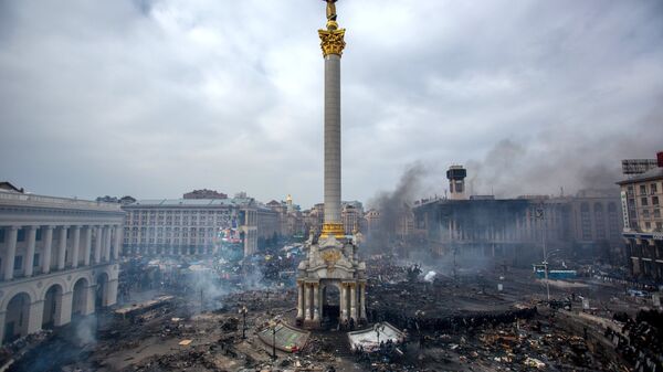 Protesto na Praça Maidan em Kiev, 22 de fevereiro (Foto de arquivo) - Sputnik Brasil