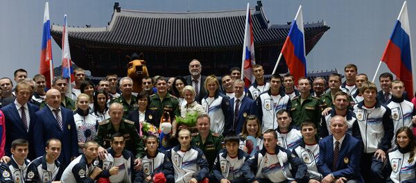 A equipa das Forças Armadas da Rússia que está participando dos VI Jogos Militares Mundiais (CISM) na Coreia do Sul - Sputnik Brasil