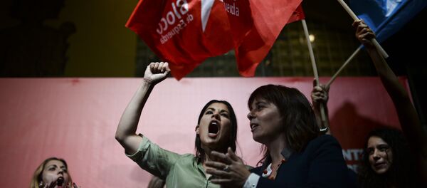 Partido português Bloco de Esquerda durante campanha eleitoral - Sputnik Brasil