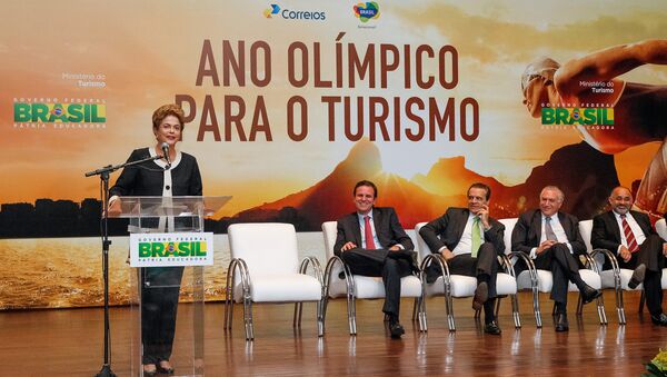 Presidenta do Brasil, Dilma Rousseff, discursa durante lançamento do Ano Olímpico para o Turismo - Sputnik Brasil