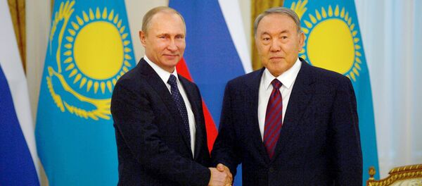 Presidente da Rússia, Vladimir Putin, e presidente do Cazaquistão, Nursultan Nazarbayev Presidente da Rússia, Vladimir Putin, e presidente do Cazaquistão, Nursultan Nazarbayev - Sputnik Brasil