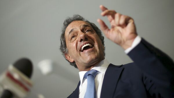 Daniel Scioli, candidato da Frente para a Vitória nas eleições argentinas. - Sputnik Brasil