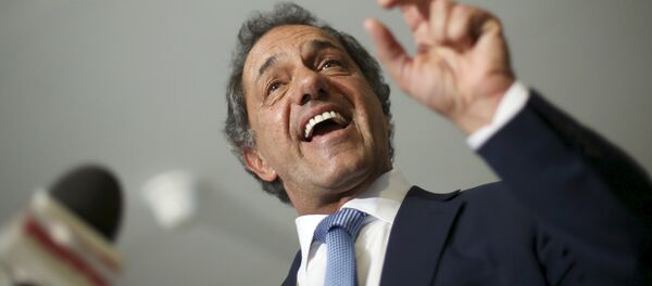 Daniel Scioli, candidato da Frente para a Vitória nas eleições argentinas. - Sputnik Brasil