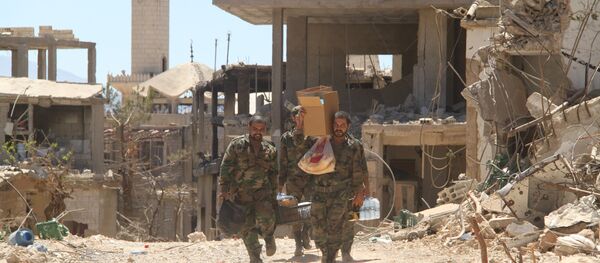 Exército sírio na cidade de Zabadani - Sputnik Brasil
